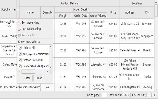JOX Grid table 6